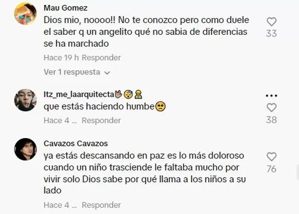 Usuarios de TikTok lamentaron la muerte del pequeño Mateo