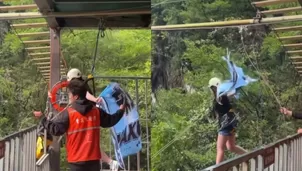 Turista murió tras caer al vacío en parque extremo de China / X: @Xbacottetangga