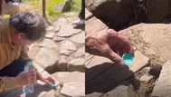 Turista sorprende al darle agua a ratón en Machu Picchu