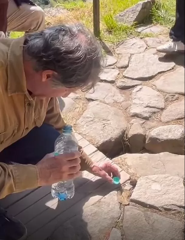 Turista sorprende al darle agua a ratón en Machu Picchu / Captura Turista sorprende al darle agua a ratón en Machu Picchu / Captura