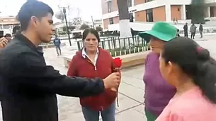 Mujeres huanca&iacute;nas exigieron respeto a los venezolanos. Facebook Live: Vidal Solier.