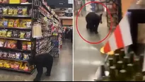 YouTube: Captan a oso paseando por pasillos de un supermercado. Imagen: Captura de video