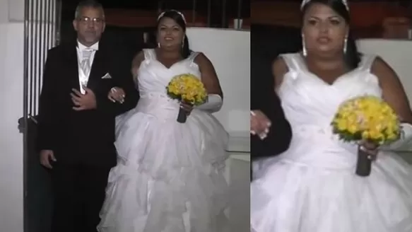 Novia camina por el altar y le ponen una música que no era. (Vía: YouTube)