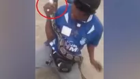 El hombre se divert&iacute;a mostrando a la serpiente y asustaba a las personas a su alrededor con el animal en brazos sin el menor temor de poder sufrir una mordida. (Foto: Captura/Video: طوف وشوف)