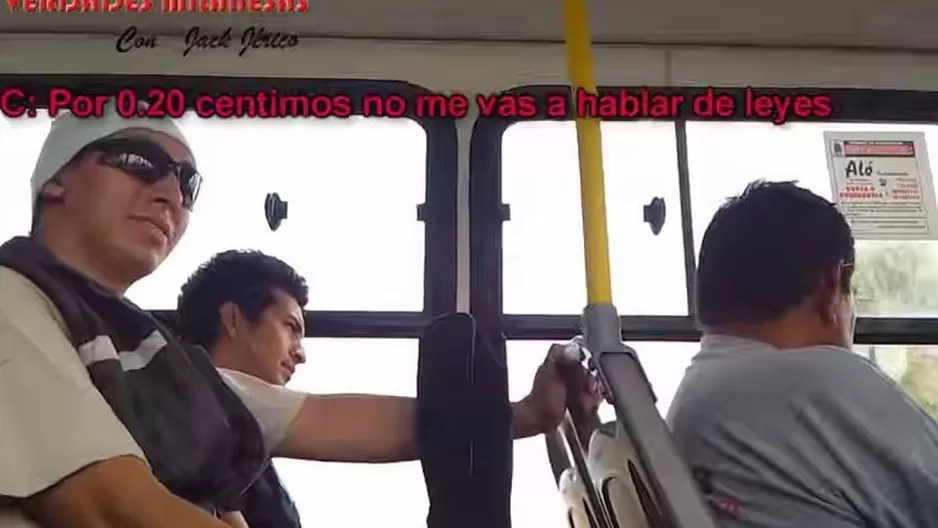 YouTube: joven hace respetar su derecho a medio pasaje en transporte público