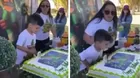 YouTube: Niño golpea a su tía en su cumpleaños porque le empujó la cara contra la torta