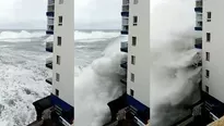 YouTube: la ola de 6 metros que destrozo balcones de un edificio en Espa&ntilde;a. (Foto: Captura/Video: Canal N)