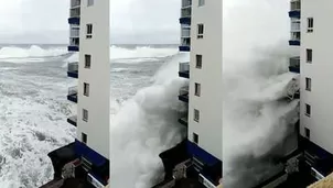 YouTube: la ola de 6 metros que destrozo balcones de un edificio en Espa&ntilde;a. (Foto: Captura/Video: Canal N)