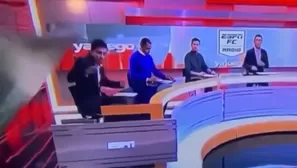 YouTube: Una pantalla gigante cae y aplasta a periodista de ESPN en pleno programa. Foto: Captura / Video: RT