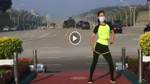 YouTube: Profesora de aeróbicos se graba bailando y capta sin querer el inicio del golpe de Estado en Birmania. Foto: Captura