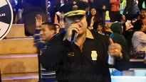 El rap del policía fue bien recibido por los asistentes / Video: Brothers Producciones