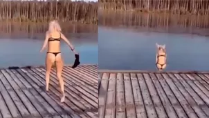 El video de la joven rusa que salta a un lago congelado se ha convertido en viral en YouTube. (Foto: Captura/Video: ViralHog)