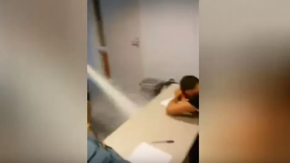 YouTube: se queda dormido en clase y lo despiertan con extintor