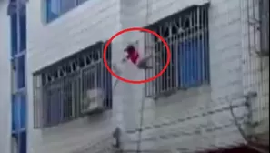 YouTube viral: Niña cae por la ventana de un edificio y es atrapada en el aire por vecinos en China. Foto: 