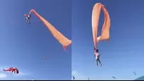 Niña sale volando tras enredarse con una cometa. Video: Alejo Schapire