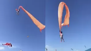 Niña sale volando tras enredarse con una cometa. Video: Alejo Schapire