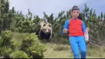 YouTube viral: La reacción de un niño al ser perseguido por un oso impacta a miles. Foto: Captura