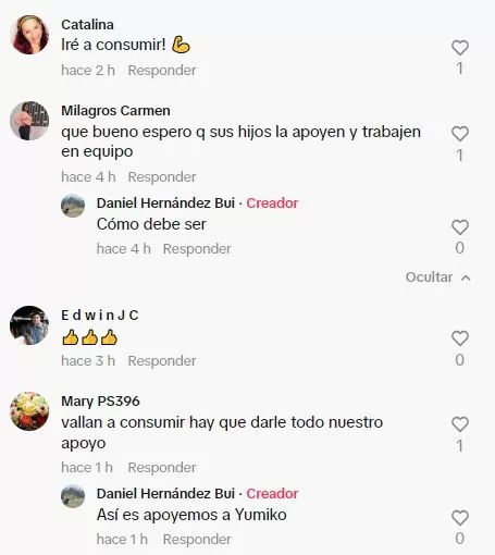 Comentarios en TikTok