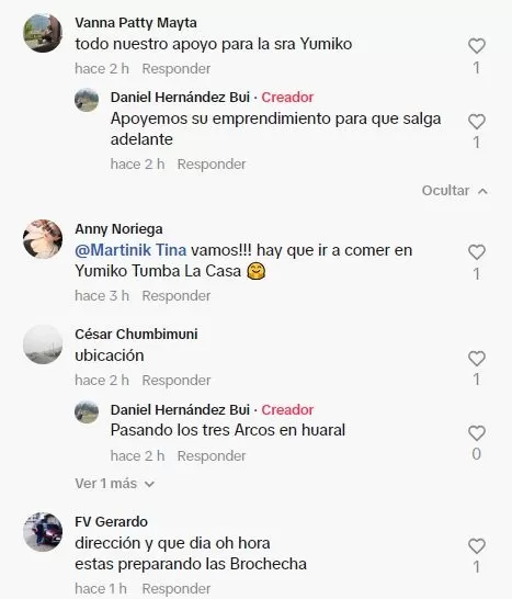 Comentarios en TikTok