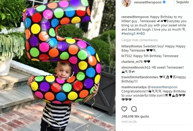 Reese Witherspoon: su hijo Tennessee cumplió 5 años y ella lo celebró así