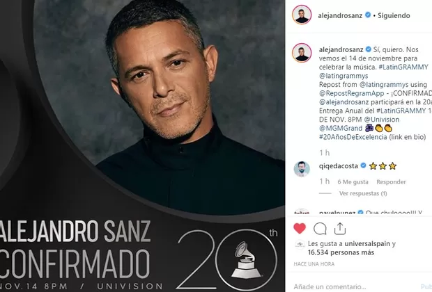 Rosalía y Alejandro Sanz actuarán en la gala de los Latin Grammy