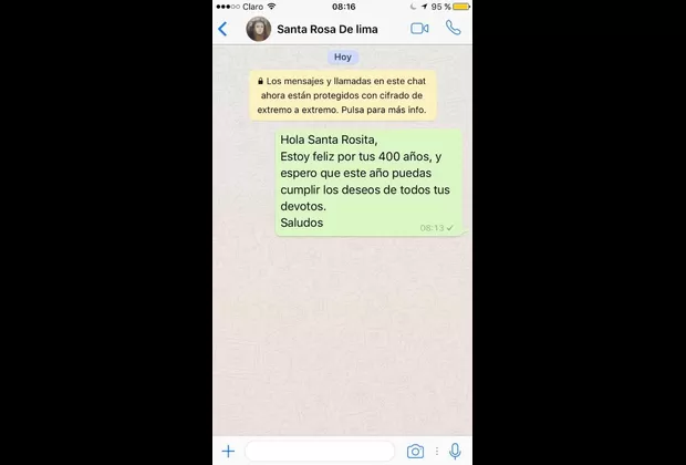 Santa Rosa de Lima: ahora puedes mandarle tu carta por WhatsApp