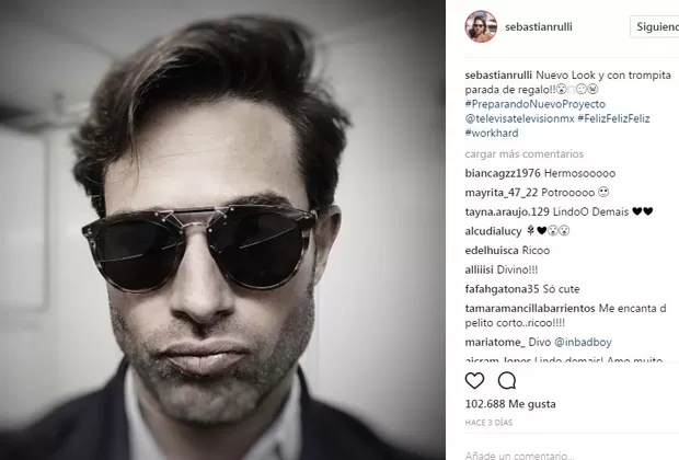 Sebastián Rulli se sometió a un radical cambio de look y ahora luce así