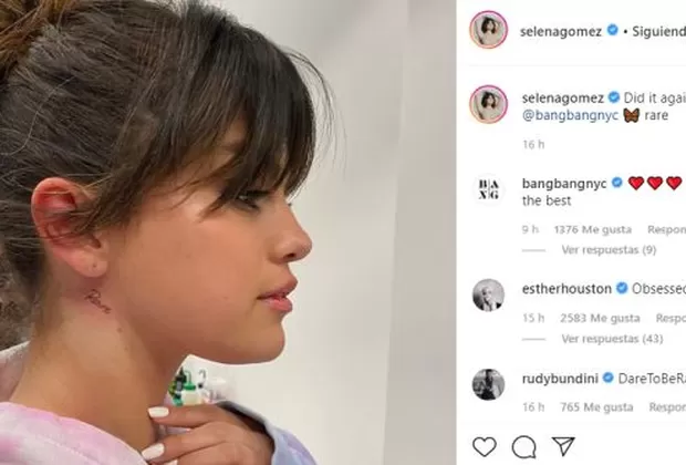Selena Gómez presume su nuevo tatuaje en redes sociales