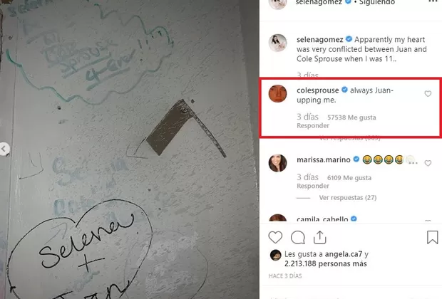 Selena Gómez reveló que Cole Sprouse fue su amor platónico y así respondió el actor