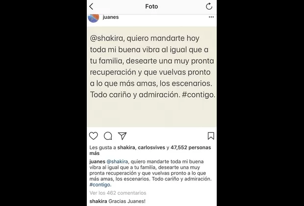 Respuesta de Shakira a Juanes