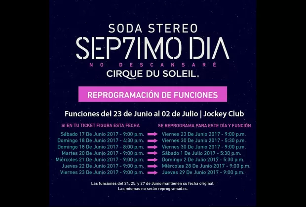 Soda Stereo Séptimo Día: show del Cirque Du Soeil en Lima fue reprogramado