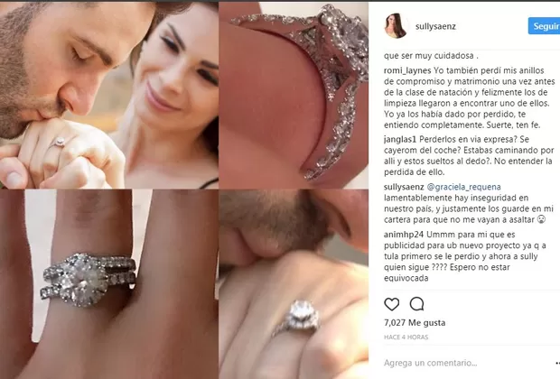 Sully Sáenz responde así a usuaria que cuestionó uso de su anillo de boda