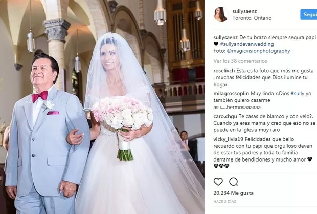 Sully Sáenz reveló conmovedoras imágenes bailando con su papá en su boda