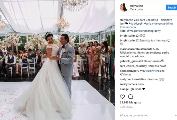 Sully Sáenz reveló conmovedoras imágenes bailando con su papá en su boda