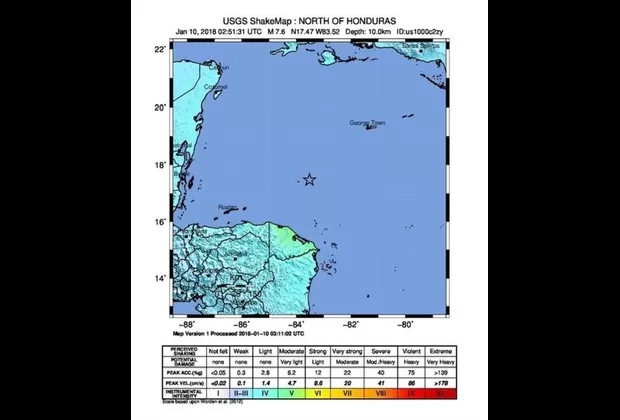 Terremoto de 7.8 grados se sintió entre Honduras y Cuba