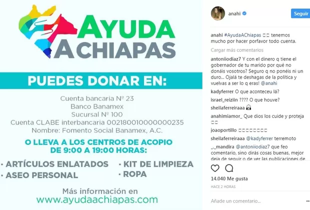 Terremoto en México: este es el pedido que hicieron Anahí y su esposo Manuel