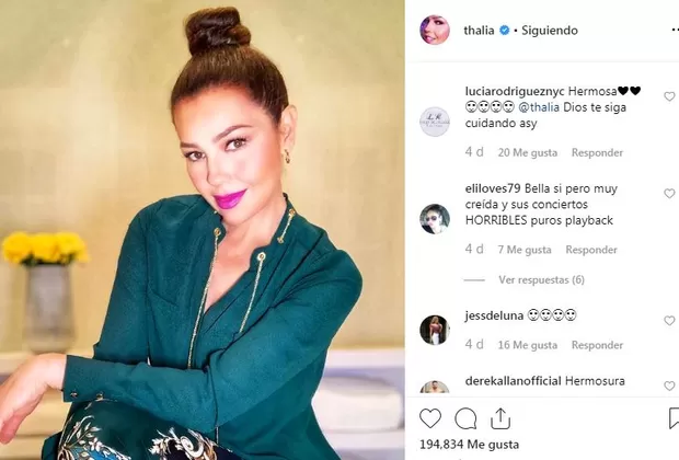 Thalía publica foto con renovado look y recibe inesperado comentario