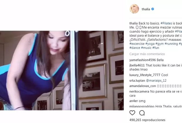 Thalía revela en redes sociales su intensa rutina de ejercicios