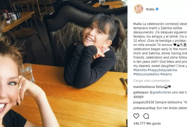 Thalía: su hija Sabrina Sakaë cumplió 10 años y así lo celebró