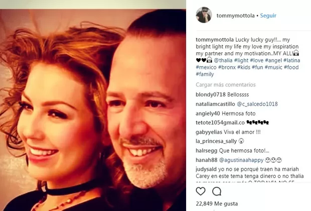 Thalía y la romántica dedicatoria que recibió de su esposo Tommy Mottola