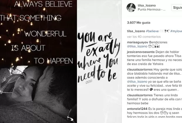Tilsa Lozano emociona a fanáticos con romántica foto al lado de su pareja
