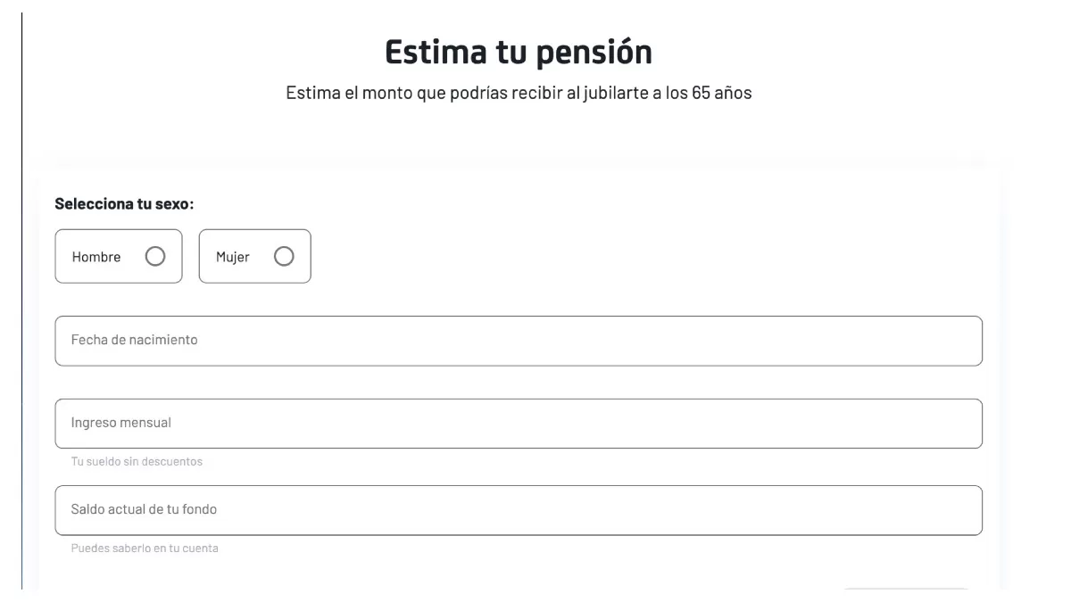 Calculadora de pensión de AFP Integra. (Captura: ÚtileInteresante.pe)