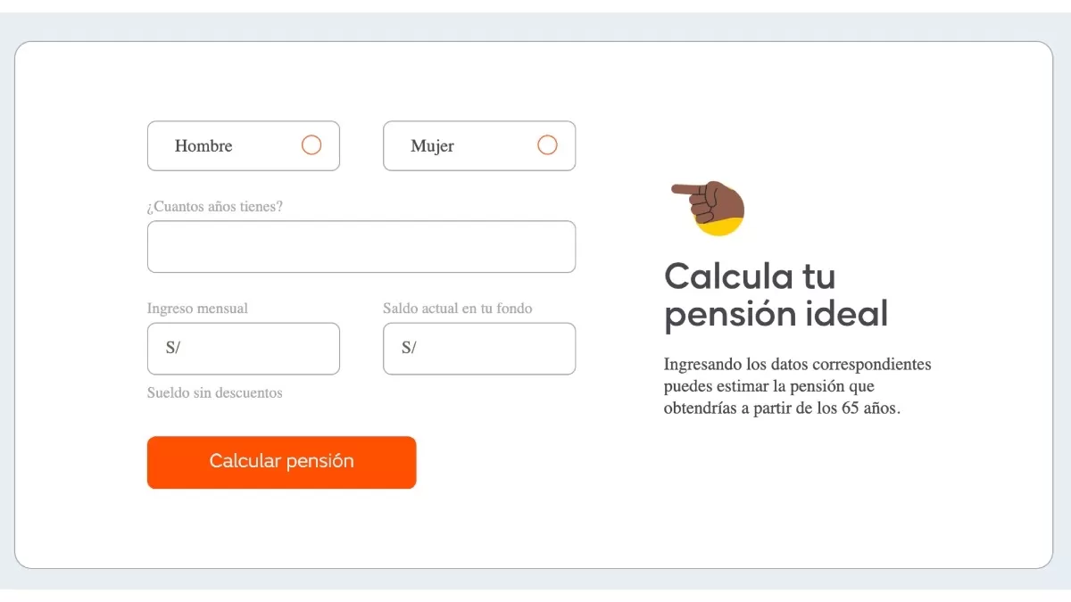 Calculadora de pensión de Prima AFP. (Captura: ÚtileInteresante.pe)