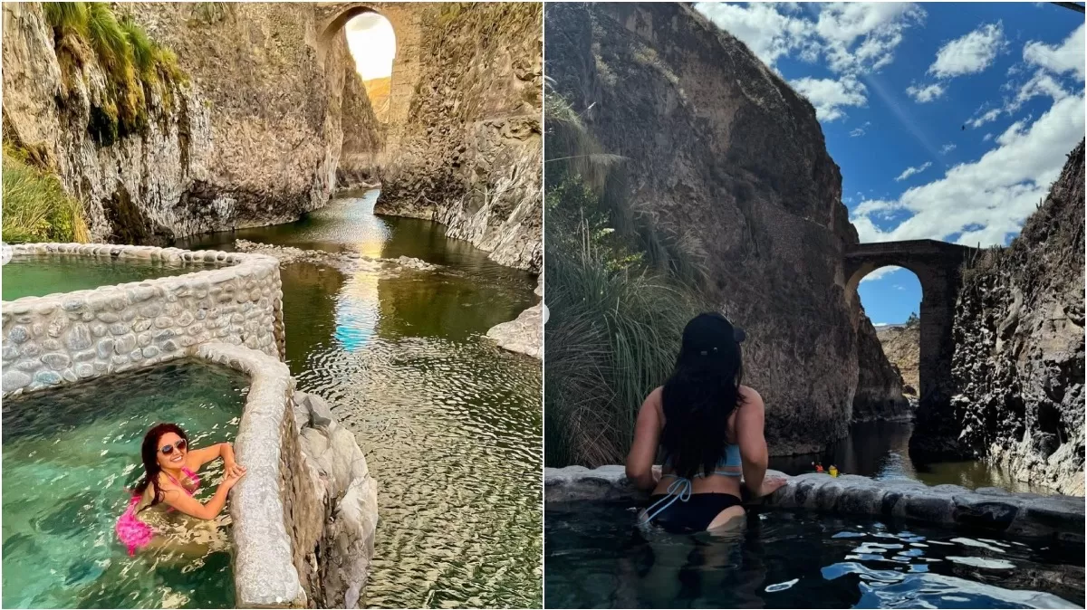 La entrada a los baños de Chacapi tienen un costo de S/ 15 por persona. (Fotos: @lauraramirez.vv / @stefmedinaa01)