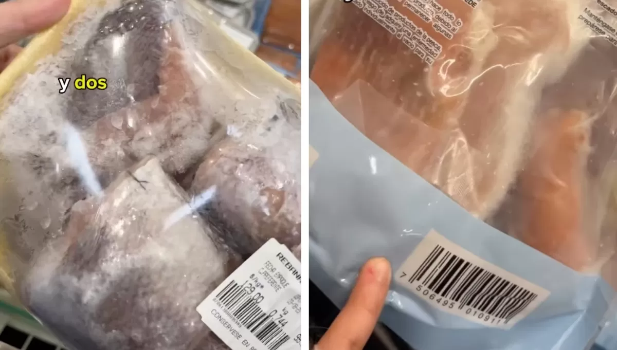 Alimentos congelados mal conservados. (Captura: @ingdetusalimentos)