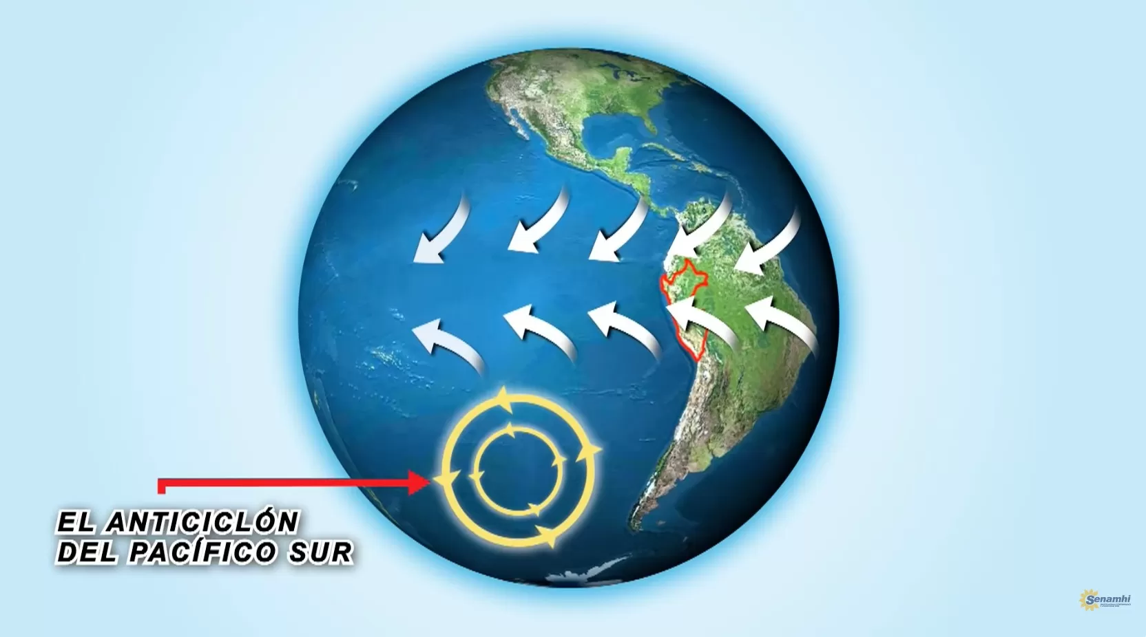 ¿Qué es el anticiclón del Pacífico Sur? (Captura: Senamhi)