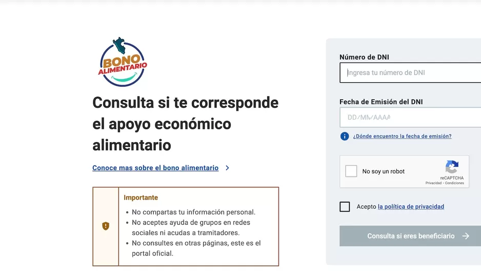 Datos que debemos recordarte sobre el bono alimentario