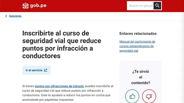 Curso de Seguridad Vial del MTC para reducir puntos en el récord de conductor. Curso de Seguridad Vial del MTC para reducir puntos en el récord de conductor.