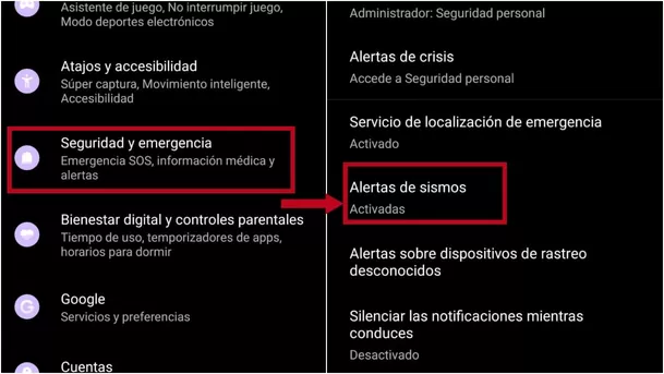 Activar el Sistema de Alerta de Sismos de Google. (Captura: ÚtileInteresante.pe)