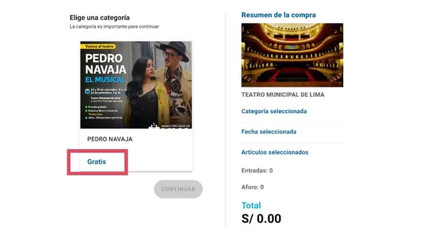 Entradas gratis al Teatro Municipal de Lima. 